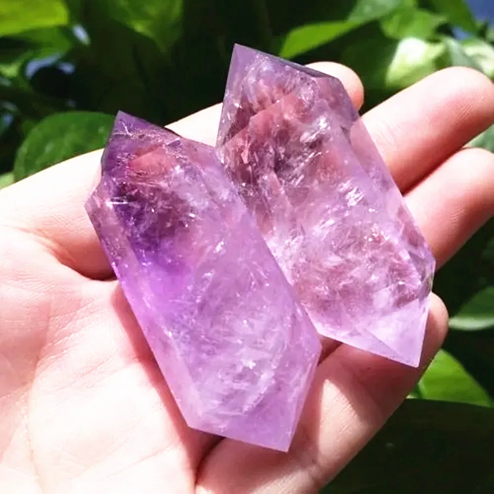 120 г 2 шт. натуральный аметист кварц кристалл палочка точечное Исцеление
