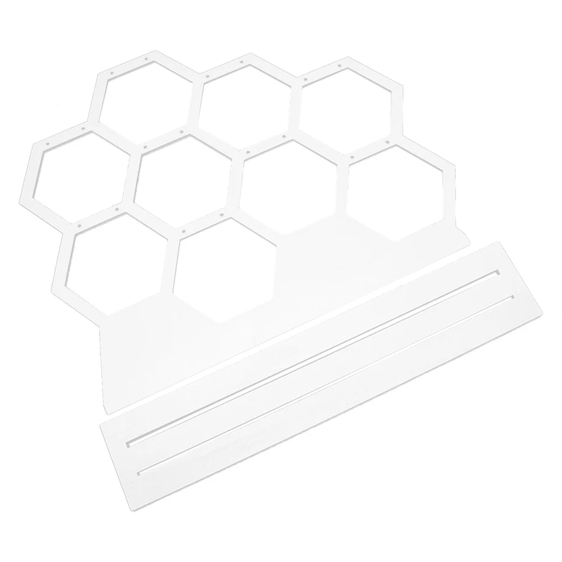 

2X Natural Wood White Honeycomb Jewelry Earrings Necklace Storage Rack Holder Jewelry Display Stand Earring Storage Rack