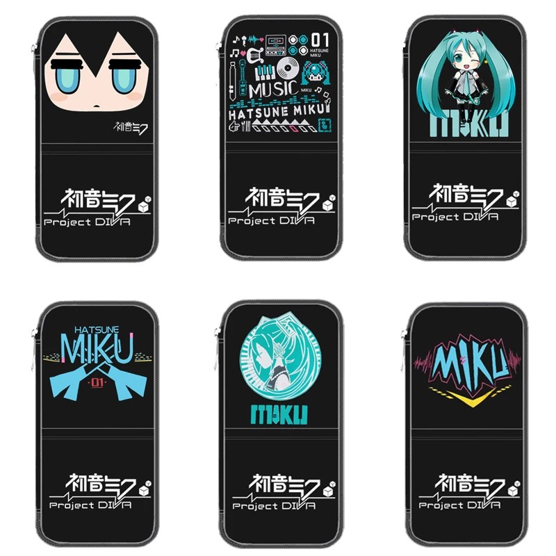 

Сумка для карандашей Hatsune Miku, большая емкость, портативная мультяшная коробка для канцелярских принадлежностей, Студенческая Холщовая Сумк...