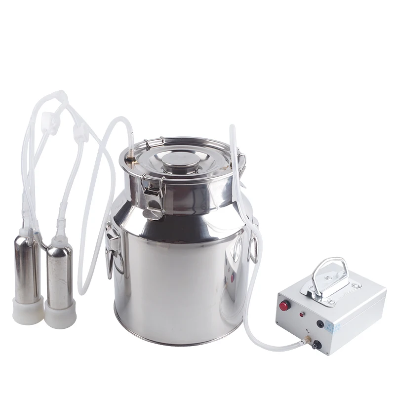 

Hot sale 7L, 14L Stainless Steel Bucket Portable Mini pulse Cow goat Milking Machine with Rechargeable Battery and Adaptor