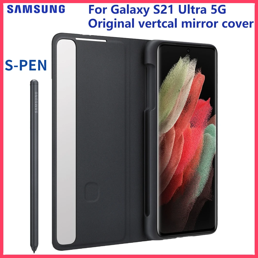 Kup Oryginalna Obudowa Lustrzana Samsung Przezroczysty Widok Etui Na Telefon Do SAMSUNG Galaxy S21 Ultra 5G S-pen S-view Odwróć Inteligentne Etui