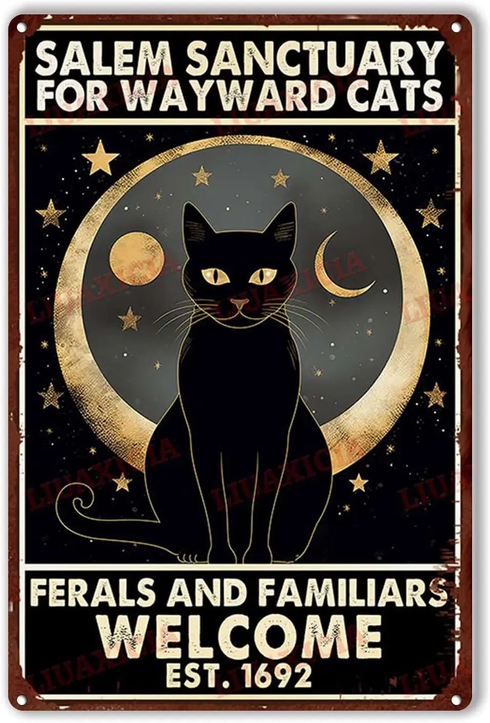 Металлическая табличка &quotSanctuary For Wayward Cats Ferals And Familiars&quot