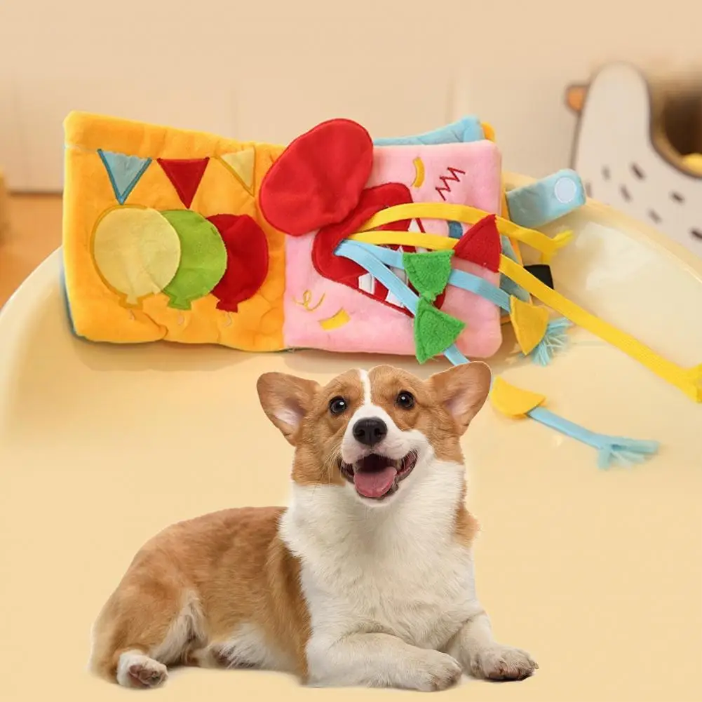 

Leaky Food Chew Pets Toys Sniffing Dog Birthday Book Book Toy Cartoon Cute Cloth Dog Built-in Sound Hidden Food Book Pet Toy