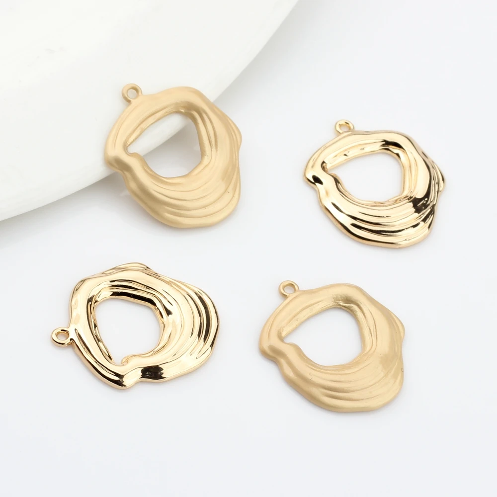 

10pcs/lot Zinc Alloy Matte Geometric Water Ripple Charms Pendant for DIY jewelry making Finding Accessories