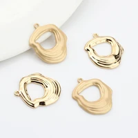 10pcslot zinc alloy matte geometric water ripple charms pendant for diy jewelry making finding accessories