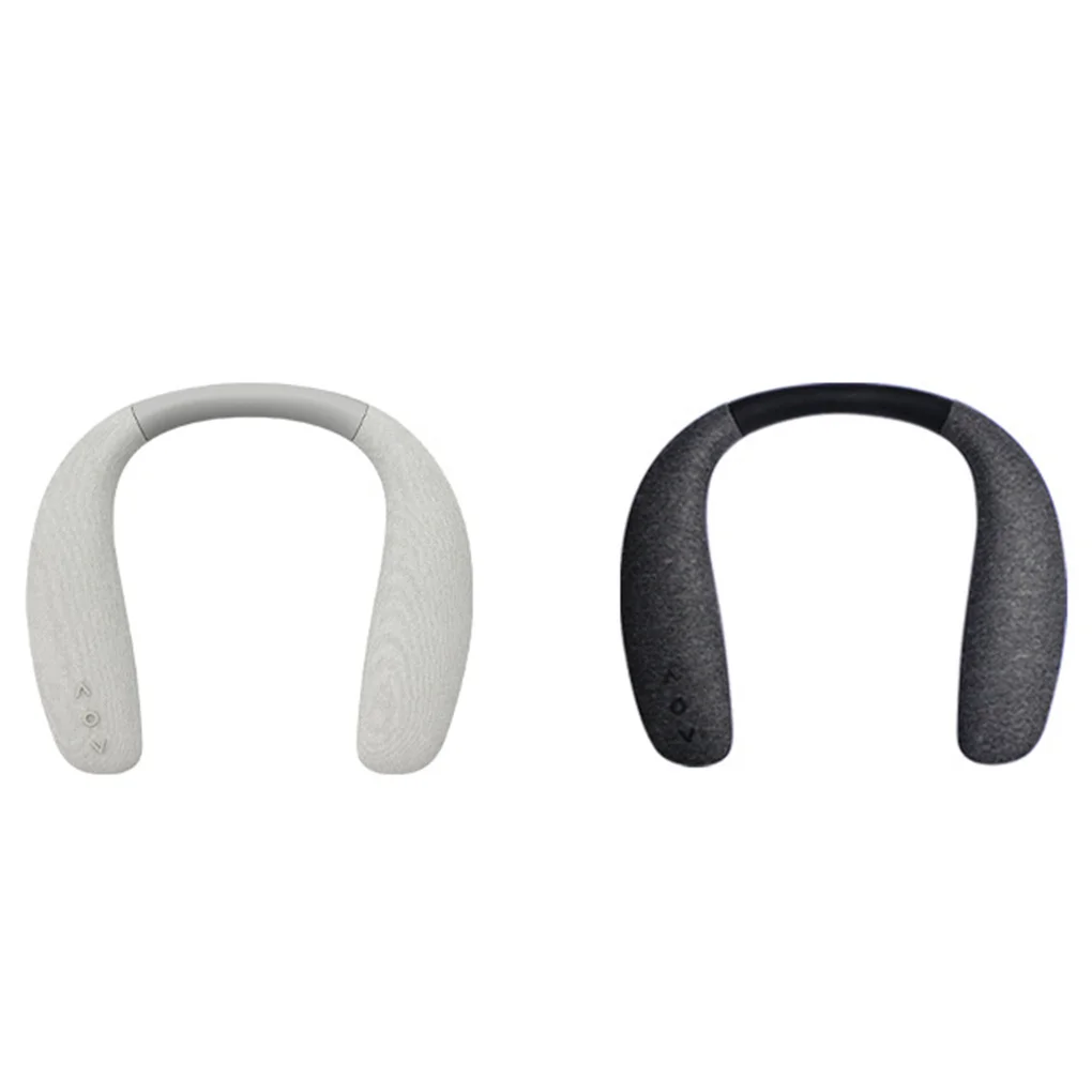 

Беспроводная колонка с глубокими басами, стерео звуком, подвесной шейный Bluetooth-динамик серого цвета