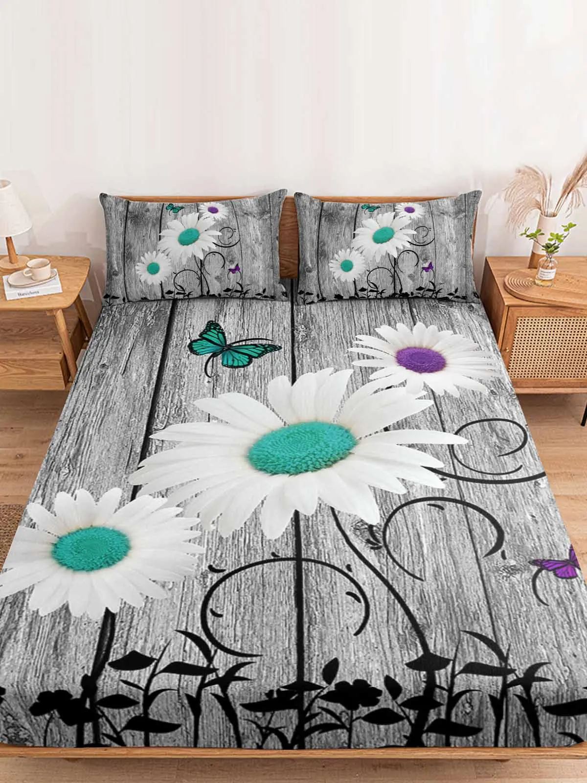 Чехол для матраса в стиле ретро С Рисунком бабочки эластичная постельная