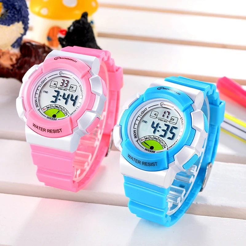 Child Sports Clock Waterproof Student Watches Men Women Electron Wristwatch For Girls Boys Luminous Teen Digital LED Hour Waches enlarge