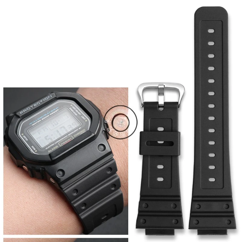 

High-Quality 16mm Watch Strap Accessories for Casio G-SHOCK DW-5600BBN/Ms/E GW-5000 GW-5035 - Unique Design Comfortable Fit