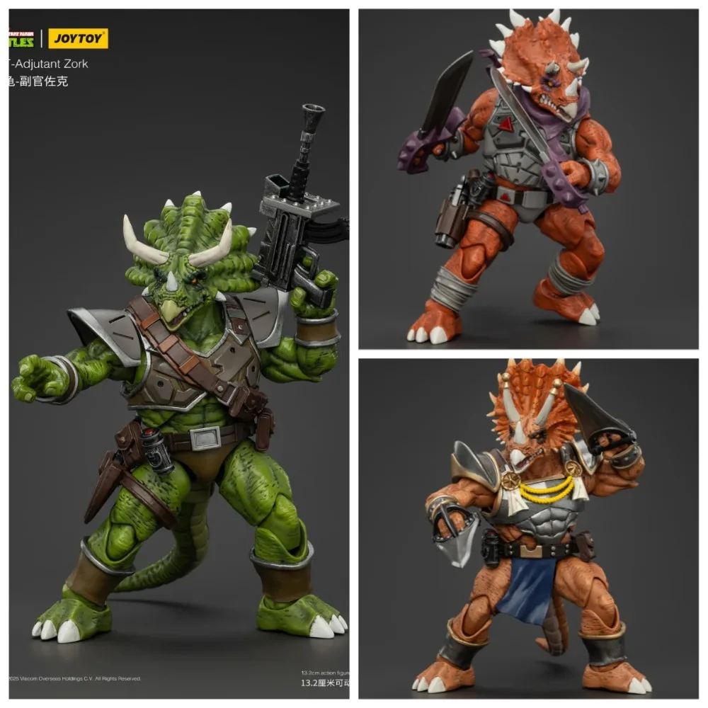 Фото Фигурка JOYTOY 1/18 TMNT: Капитан Зоракс и Адъютант Зорк (Трицератопс-солдаты) — Коллекционная модель в стиле милитари-фантастики. В наличии. №1