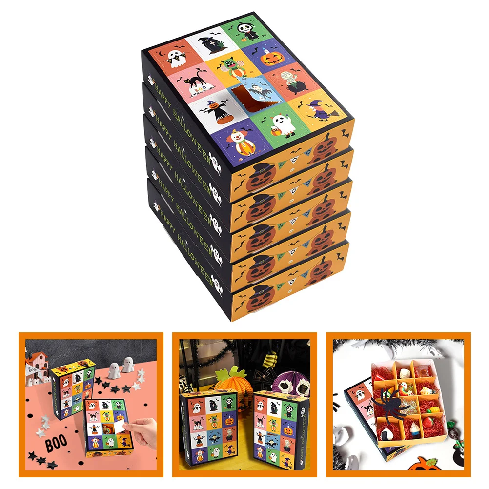 

10 Pcs Halloween Gifts DIY Lottery Ticket Holder Paper Case Gadget Advent Calendar Celebrations Empty Box