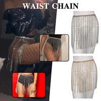 adjustable chain belt european enlarged skirt women fringe belt alloy sexy new long nightclub glitter chain 2022 y1i2