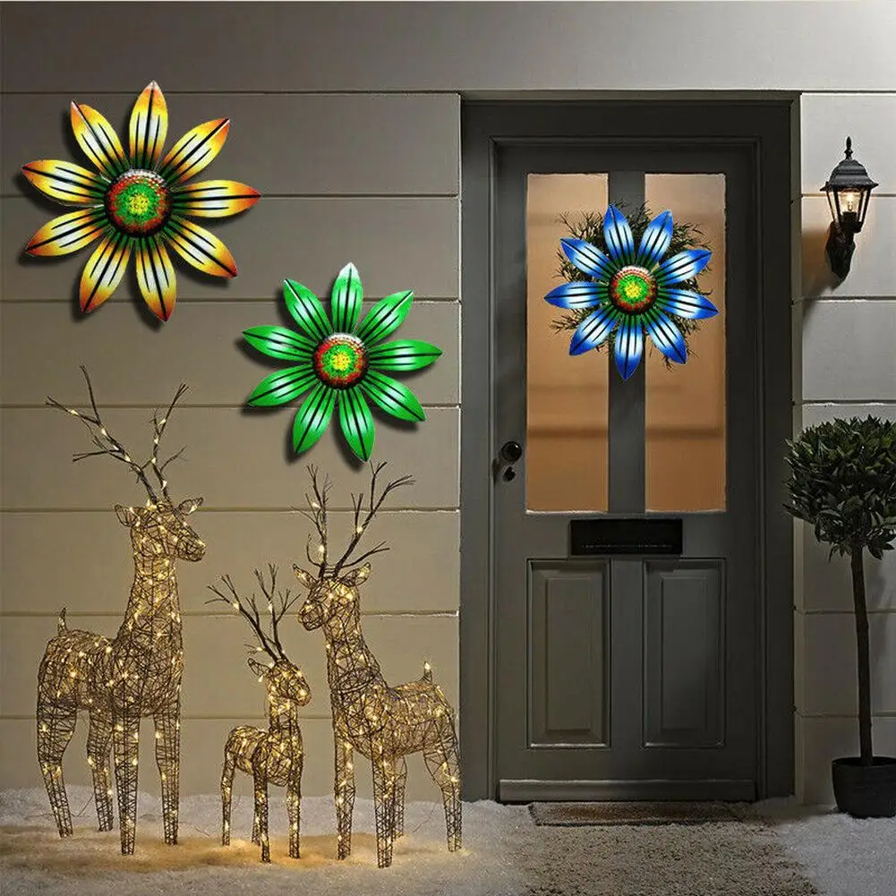 

Ornament Metal Flower 4 Colours Accessories Art Decor Garden Hanging Home Indoor Outdoor Living Room Spare Parts