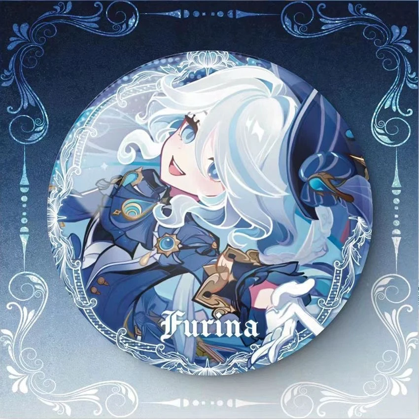 Аниме Genshin Impact Furina Focalors значок косплея Милая брошь с изысканным деликатесным