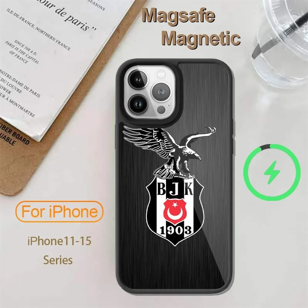 A-Fashions Besiktas BJK чехол для телефона iPhone 14 13 12 11 15 Pro Max Plus Mini Magsafe Беспроводная зарядка
