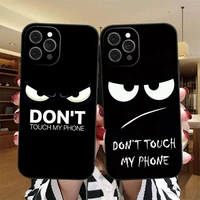 dont touch phone black soft silicone case for iphone 12 13 pro max mini 11 pro max x xr xs max se2020 8 7 plus 6 6s phone cover