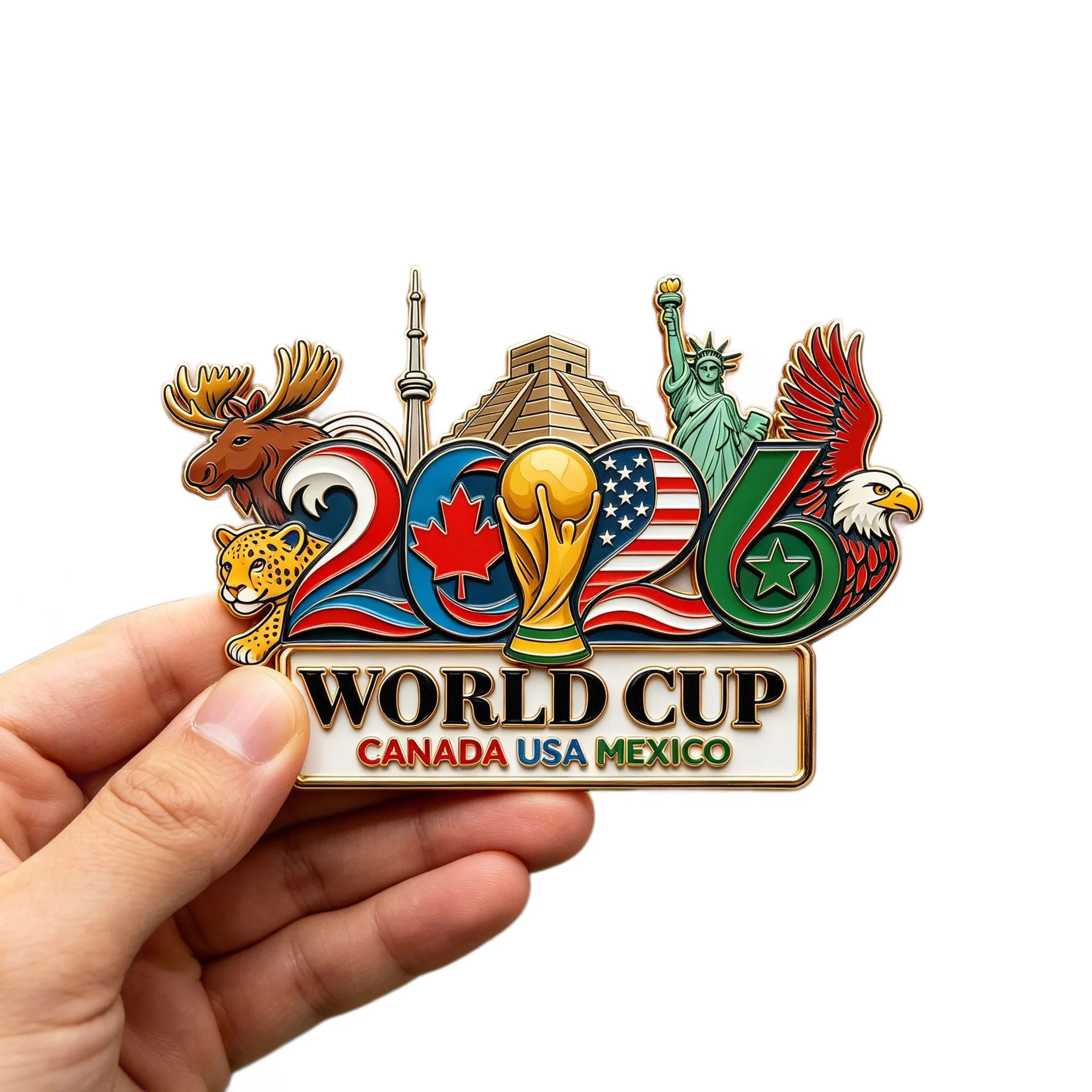 Металлический магнит на холодильник FIFA 2026: сувенир для футбольных фанатов, магнитная наклейка на холодильник, декор для дома, коллекционный подарок (Мексика, США, Канада) (art.: 3920dbdd0e43a) - 3920dbdd0e43a