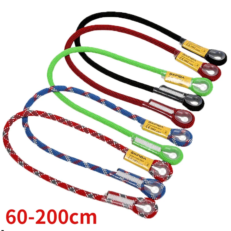 

60-200cm Outdoor Climbing Equipment 22KN Nylon Lifting Sling Mountaineering Safety Rope Harness Fall Protection Lanyard
