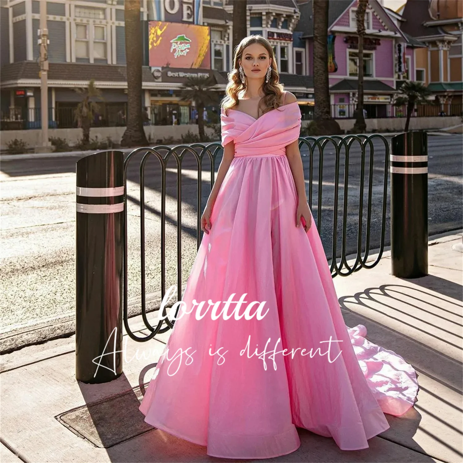 

Lorrtta Floor-length Off the Shoulders Prom Dress Satin Grace Slit فساتين حفلات فاخره٢٠٢٣ Vestidos De Noche Para Mujer 2023 Gala