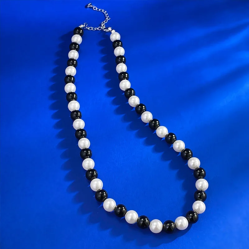 Ожерелье женское из серебра 925 пробы с искусственным жемчугом 8 мм