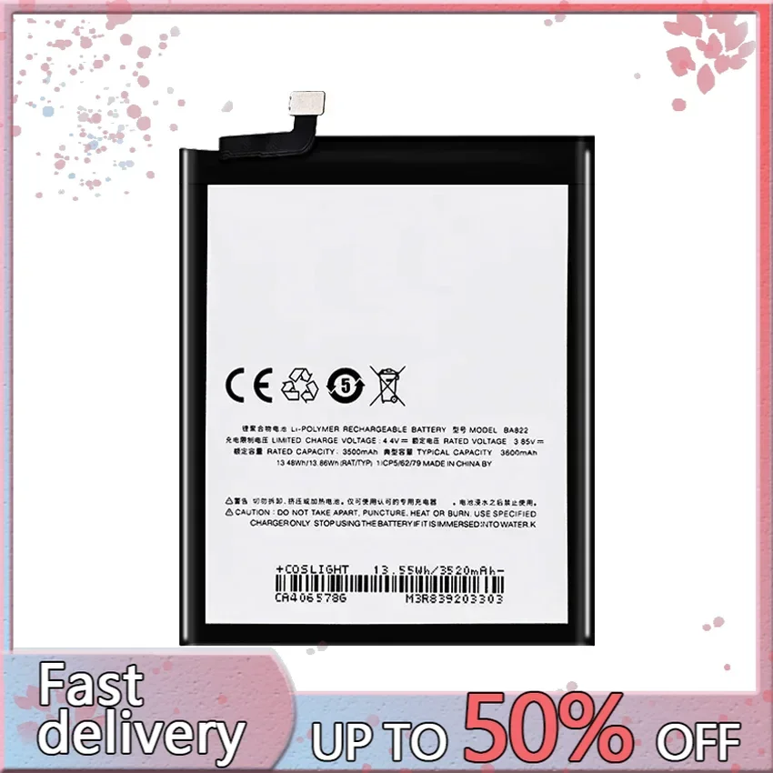 BA822 Battery For Meizu Note 8 Note8 M822H M822Q Mobile Phone High Quality 3600Mah Batteria + Free Tools