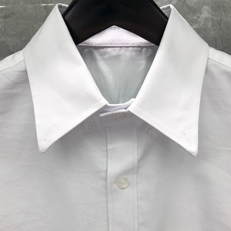 TB THOM Men‘s Shirt Spring Autumn Fashion Brand Shirt 4-Bar Stripe Cotton Oxford Classic Shirts Korean Casual Wholesale TB Shirt
