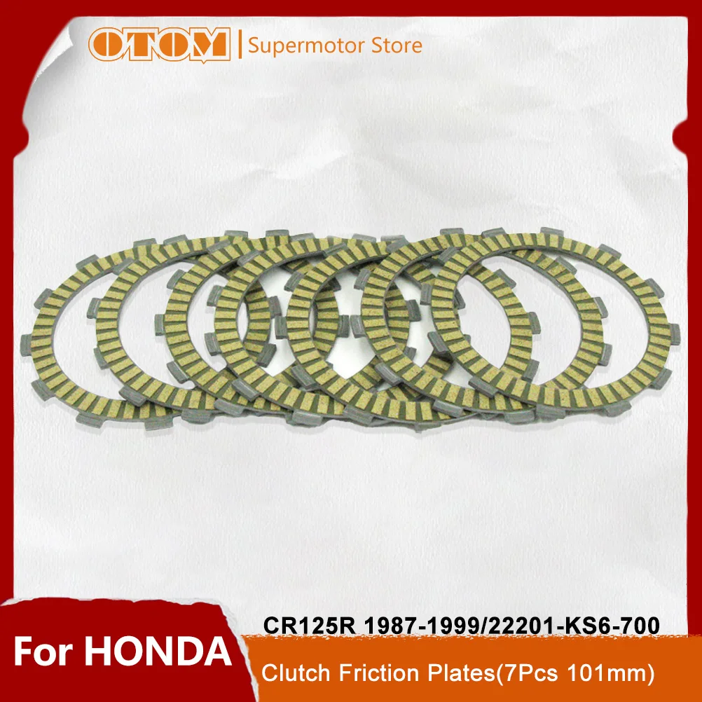 

Аксессуары для мотоциклов, фрикционные диски сцепления, диски, 7 шт., 101 мм для HONDA CR125R 1987-1999, детали для пит-байков