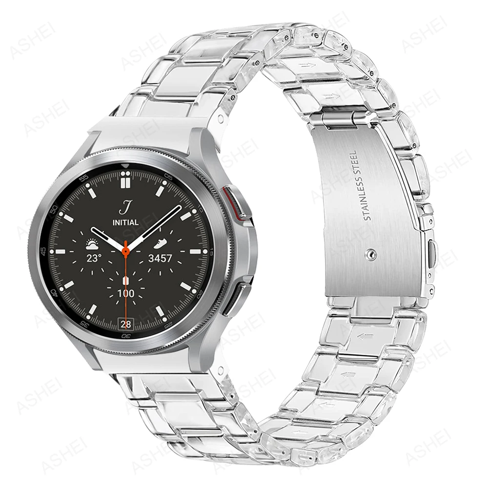 Ремешок без зазора для samsung galaxy watch 4 band classic 46 мм 42 прозрачный полимерный браслет 44