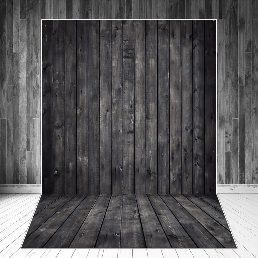 

Black Wooden Wall & Floor Photography Backgrounds Dark Strip Board Kids Party Photographic Backdrops Self Portrait Studio Props