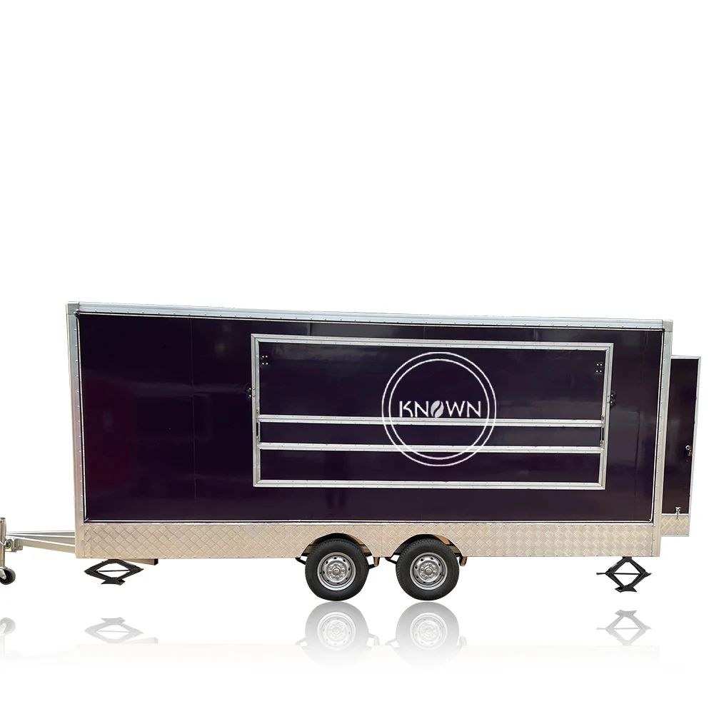 Регулируемая тележка для трейлера фиолетового цвета длина 5 м с окошком на заказ