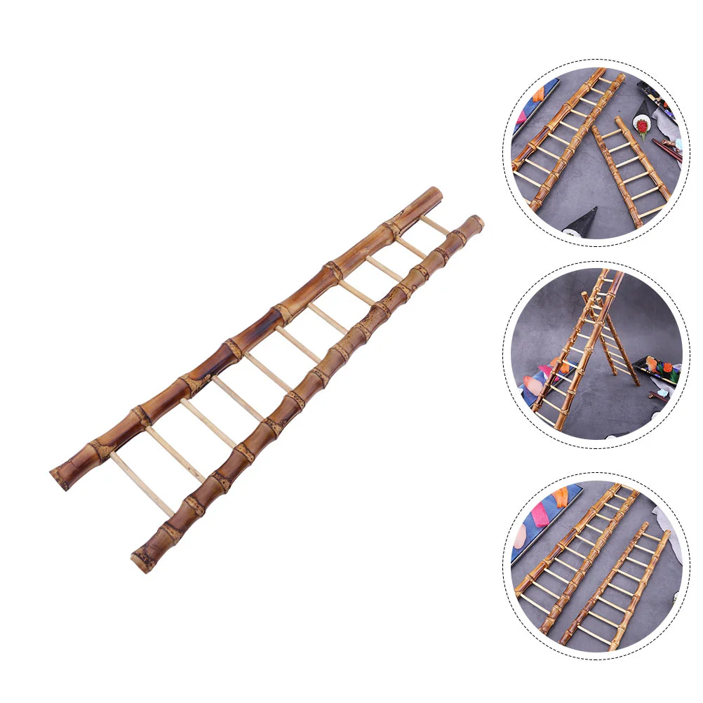 

Sushi Plate Decoration DIY Wood Diorama Ladders Garden Ladder Ornament Photo Prop Plate Dish Decor for Home Shop