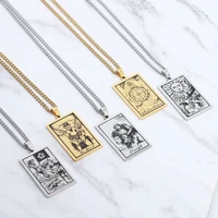 mens necklaces tarot pendant divination occult witchy aesthetic accessories stainless steel jewelry women 2022 env%c3%ado gratis