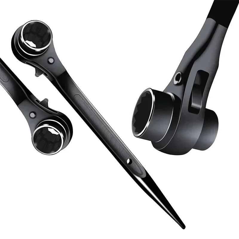 Гаечный ключ с храповым механизмом заостренным хвостом 24 зубца 10–30 мм набор