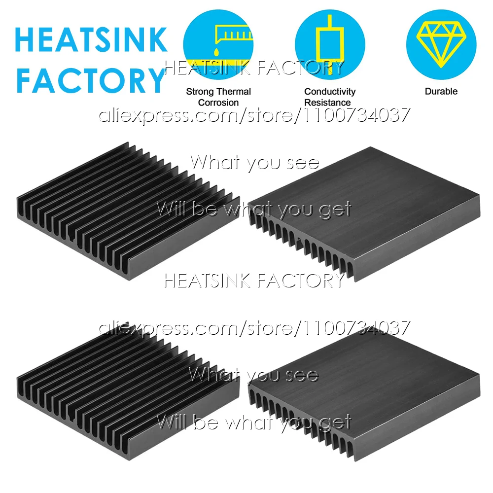 

Черный алюминиевый радиатор 60x60x10 мм, Охлаждающий радиатор для электронной интегральной схемы, MOS RAM, AMD, ЦПУ, светодиодный, охлаждение, рассеивание тепла