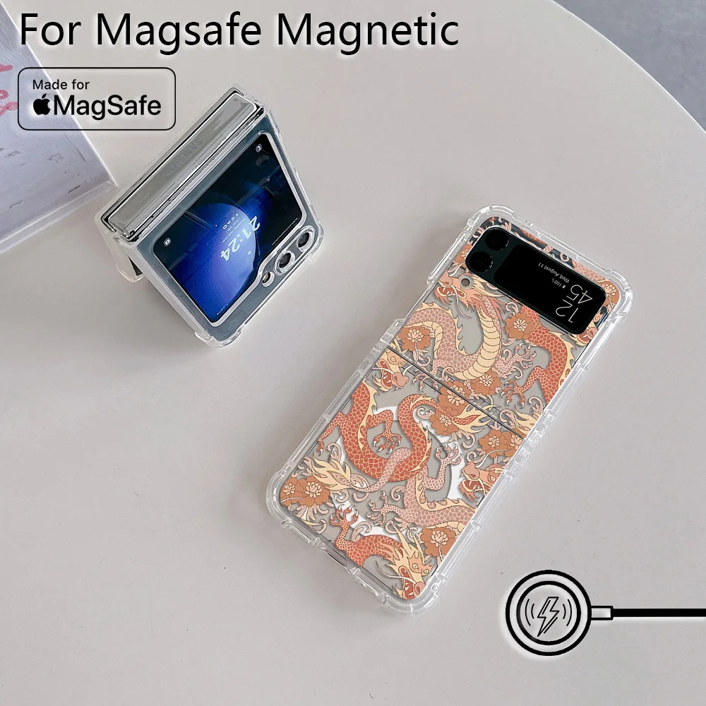 Трендовый модный магнитный чехол для телефона с китайским драконом Magsafe Samsung Galaxy Z