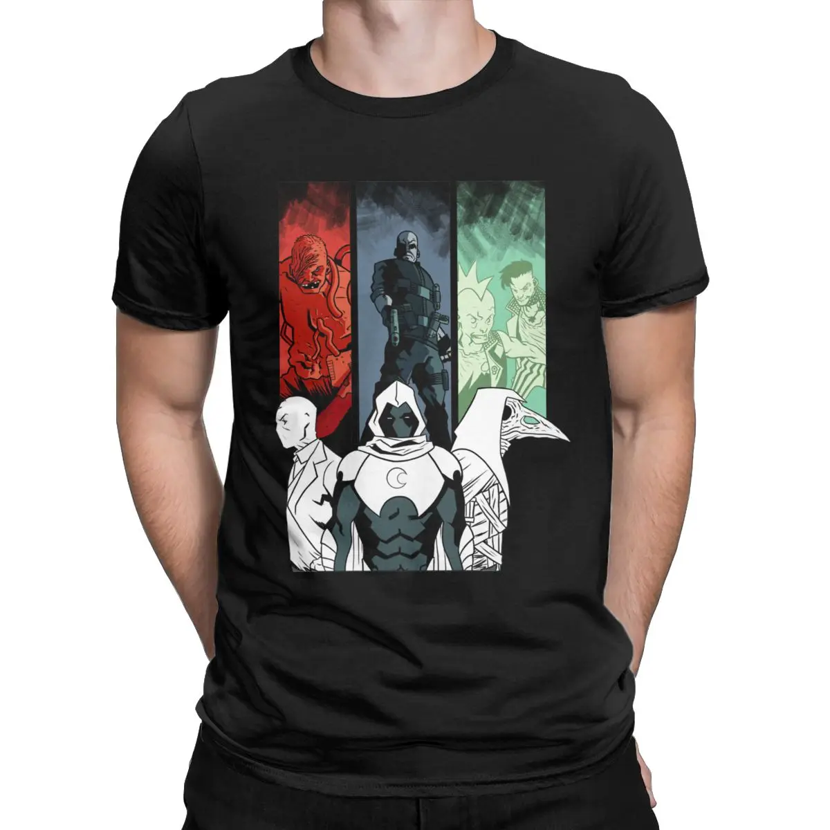 Men's T-Shirts Moon Knight   Marvel Casual 100% Cotton Tee Shirt Short Sleeve T Shirt Round Collar Clothing Graphic Printed