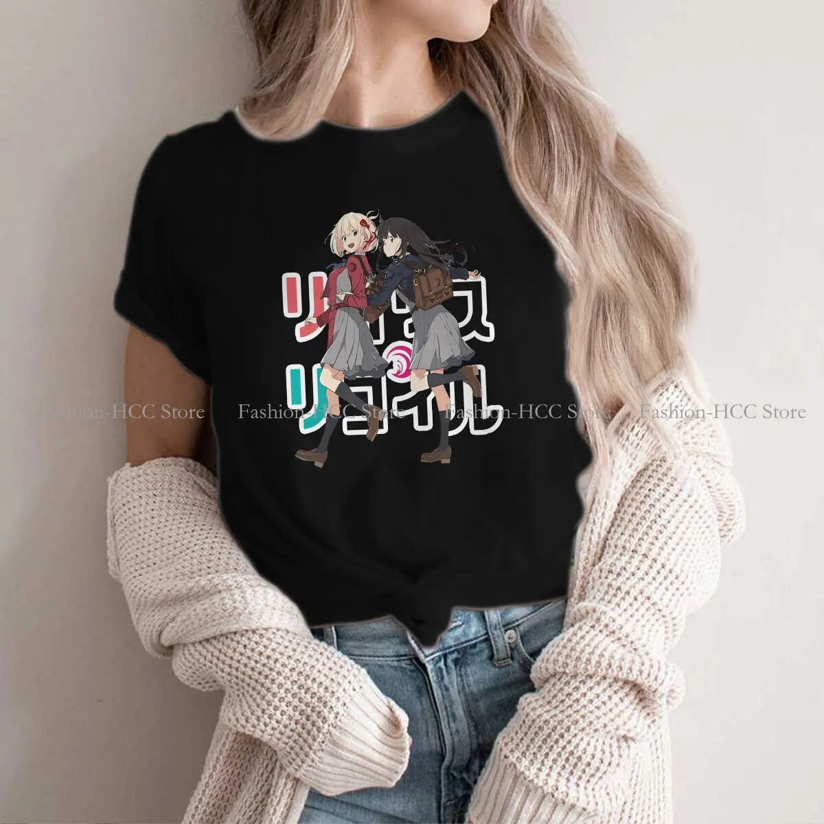 

Lycoris Recoil Chisato Nishikigi Takina Inoue Anime Polyester TShirt for Women Cute Humor Leisure Tee T Shirt High Quality