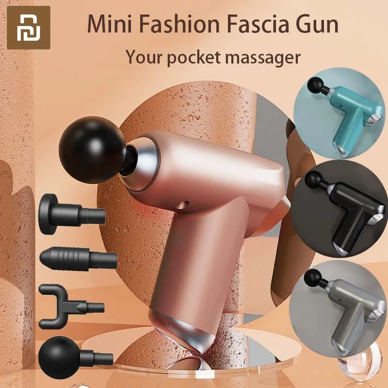 

Xiaomi Mijia Eco-chain New LCD Mini Fascia Gun Cervical Massage Gun Muscle Relaxation Massage 4 Massage Heads Home Office Relax