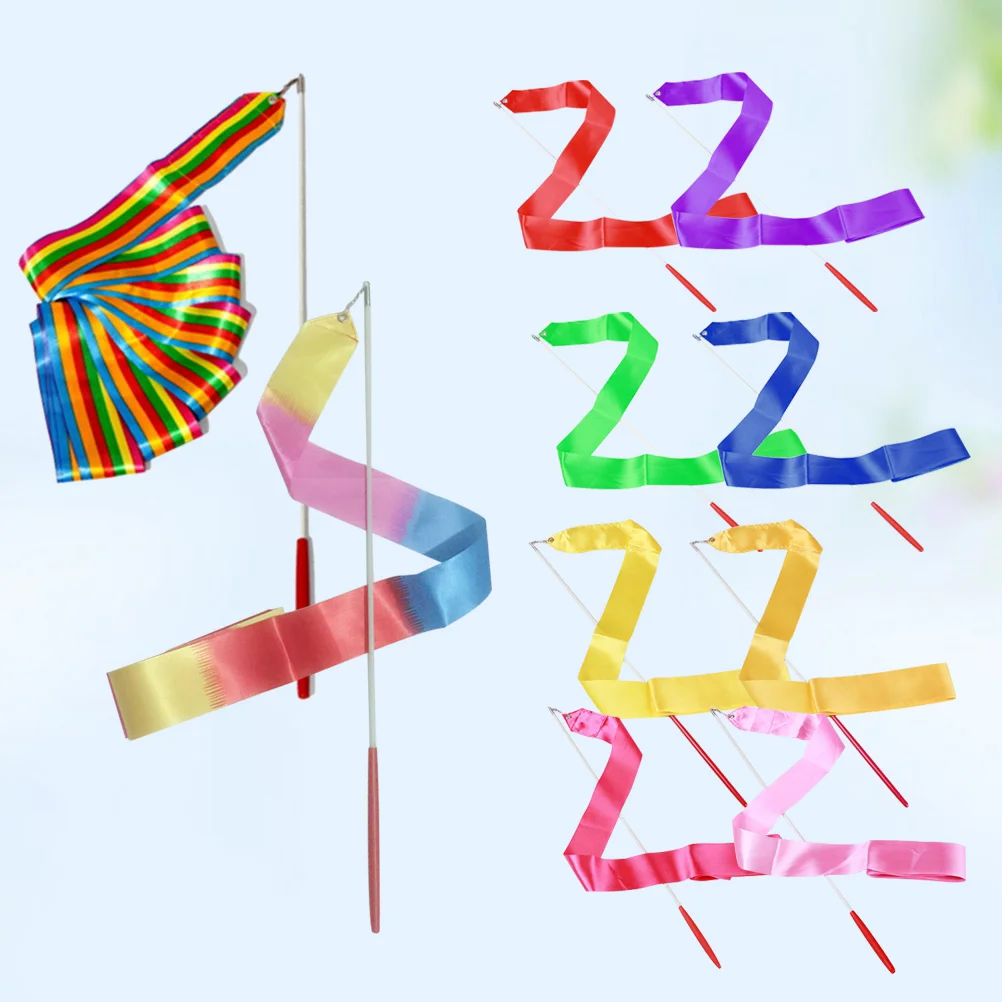 10 шт. ленты для спортзала гимнастика красочные ритмические крупного ребенка