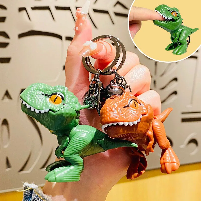 

Dinosaur Tyrannosaurus Rex Toy Cartoon Animal Keychain Student School Bag Pendant Car Key Chain Ring Holder Keyring Couple Gift