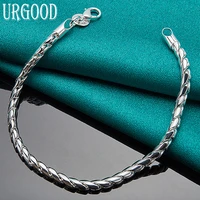 925 sterling silver 4mm snake chain bracelet for women men party engagement wedding fashion jewelry