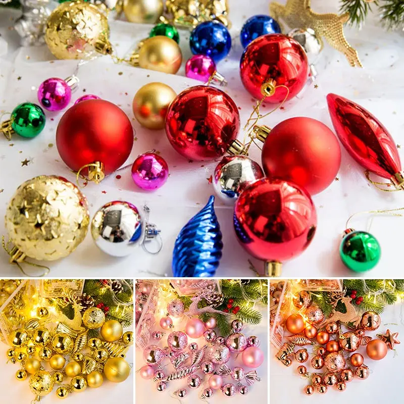 

Christmas Pine Tree Ornament Christmas Tree Hanging Ball Pendant Red Green Gold Ball Ornaments New Year Decoration Navidad