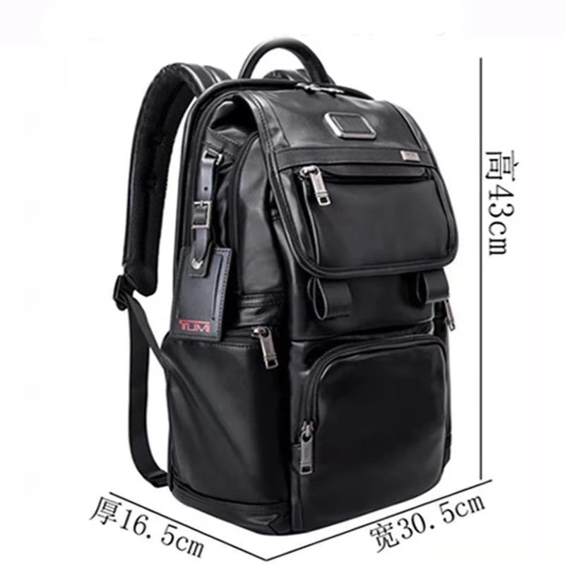 

9603174d3 super fiber leather double shoulder bag men's business fashion leisure travel bag computer bag backpack