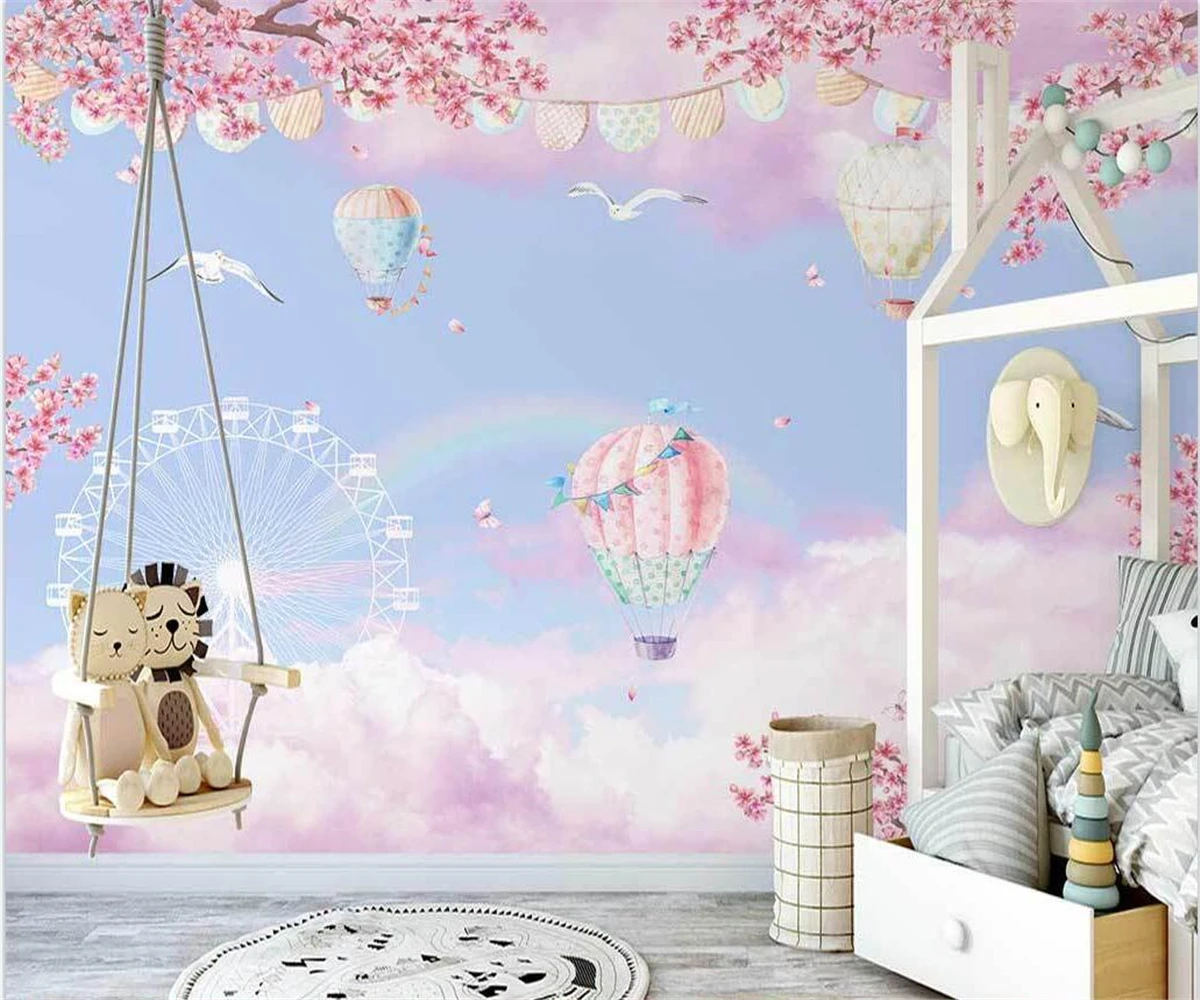 Beibehang-papel tapiz personalizado para decoración del hogar, mural de cielo azul, playa, árbol de coco, Fondo de TV, sala de estar, dormitorio, papel tapiz 3d
