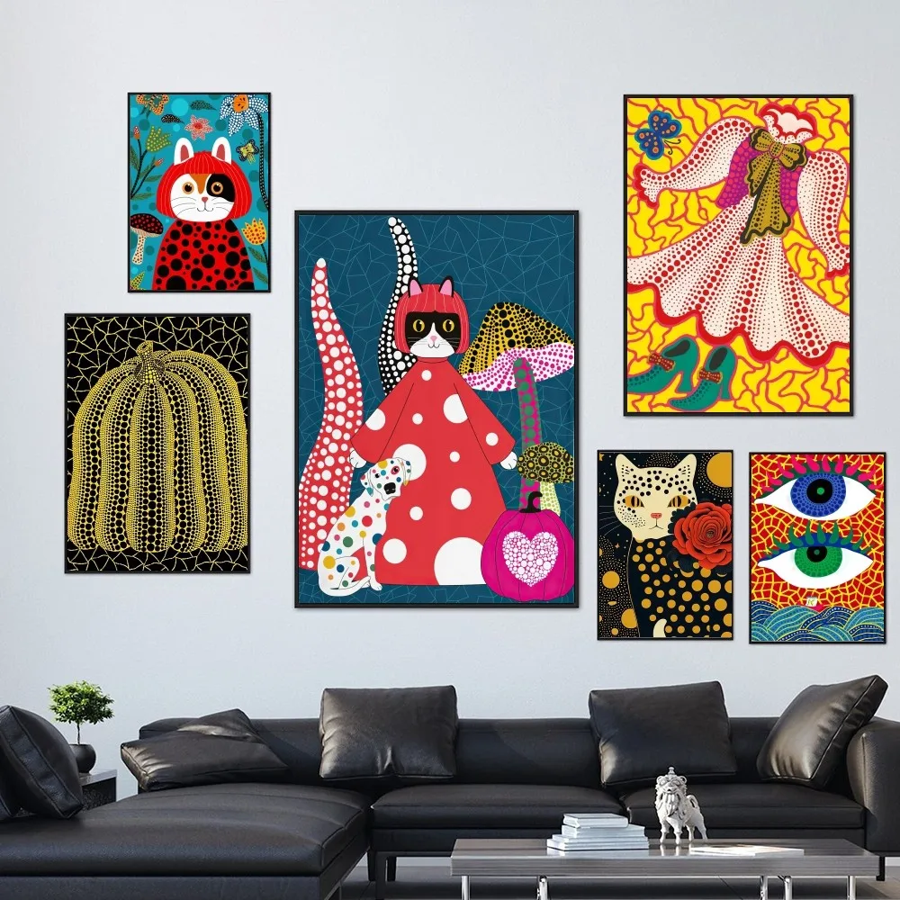

Y-Yayoi Kusama Art Poster Picture Prints Fashion Wall Canvas Art Kitchen Decor