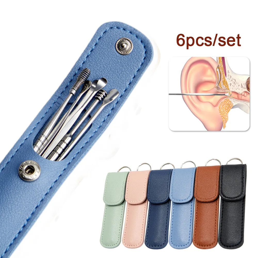 

6PCS Ear Cleaner Wax Removal Tool Earpick Sticks Earwax Remover Curette Ear Pick Cleaning Ear Cleanser Spoon Health Care Earpick