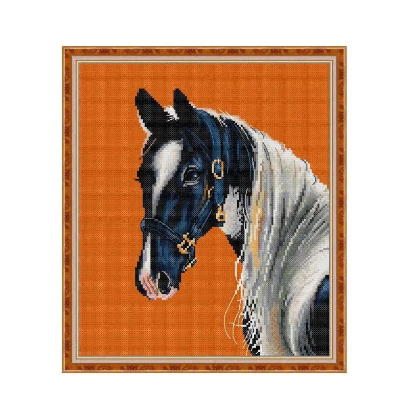 

Joy Sunday Needlework Cross Stitch Kits, DIY Count Printed Horse Animal Pattern Canvas Cross Stitch, Handmade Embroidery