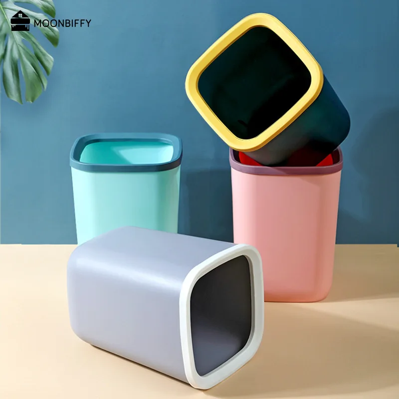 

Мусорная корзина Joybos в скандинавском стиле, пресс для уплотнения, для кухни, ванной, офиса, ведро для хранения, мусорные принадлежности с кры...