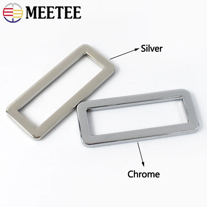 Фото Meetee 5-30 шт. металлические квадратные пряжки 25-38 мм, ремень для сумки, соединительная застежка, кольцо для ошейника для собаки, пряжка, лямка, регулируемые петлевые крючки, аксессуары №4