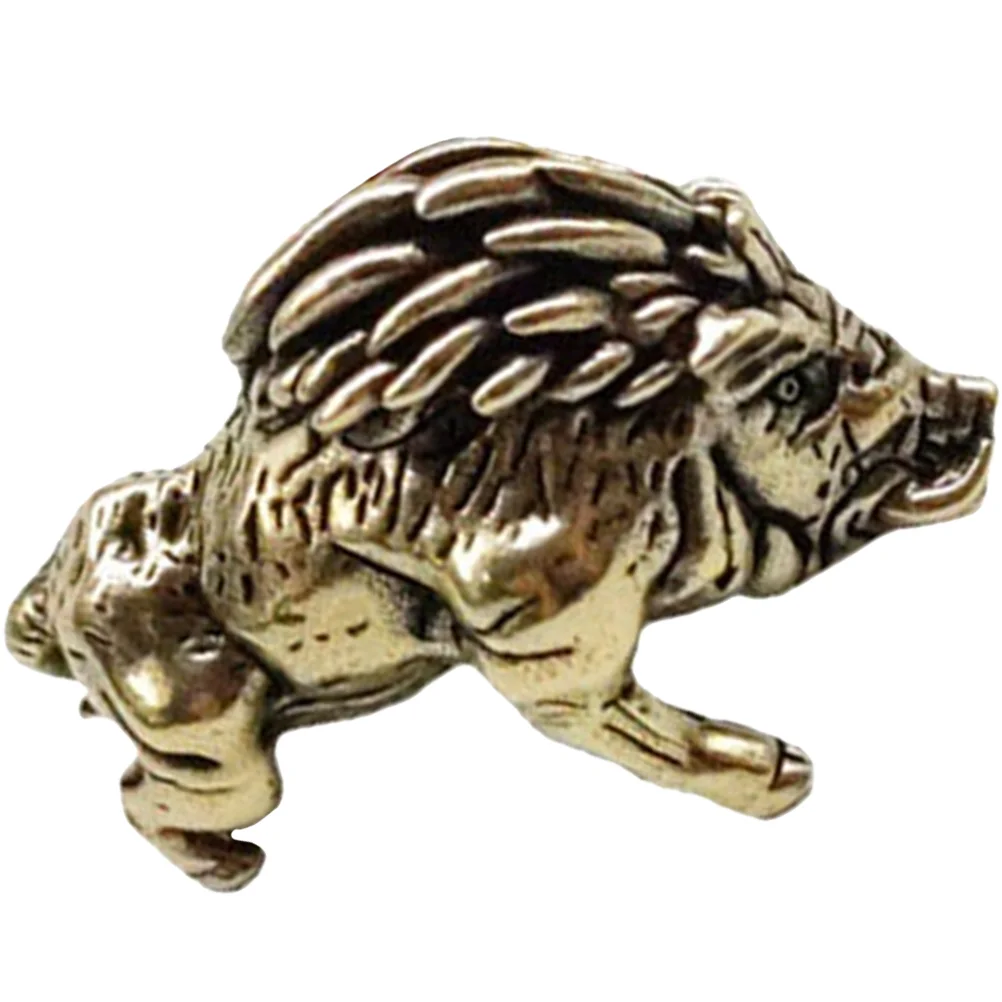 

Brass Piggy-shape Figurine Desktop Decor Brass Ornament Mini Ornaments Crafts Brass Boar Statue Simulation Piggy Sculpture
